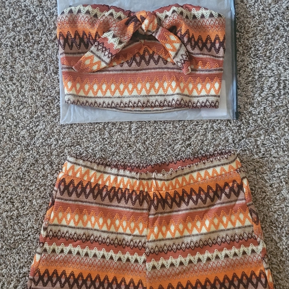 Colorful Patterned Knit Set